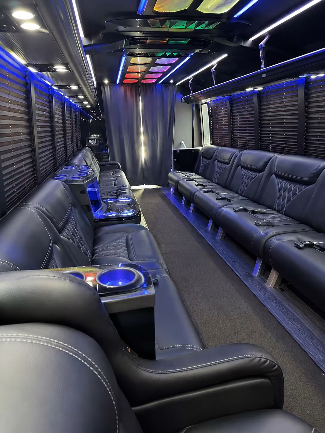 15 passenger party bus interior