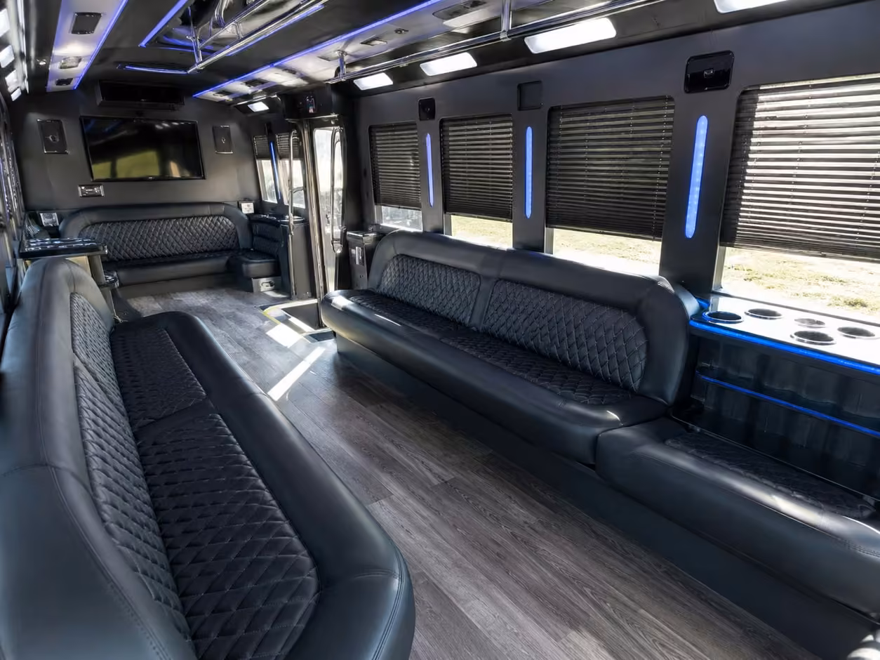 18 passenger party bus interior