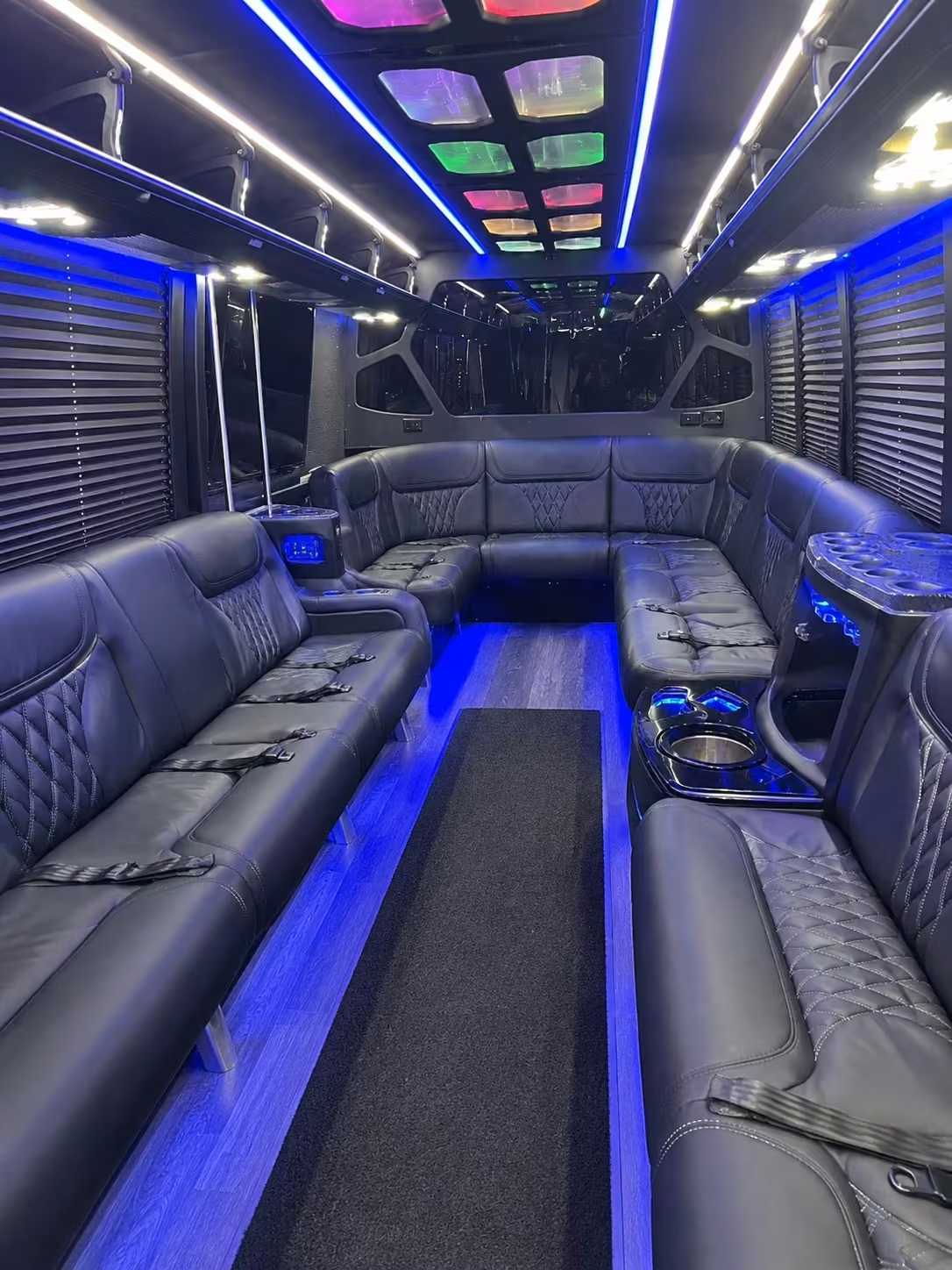 20 passenger party bus inside