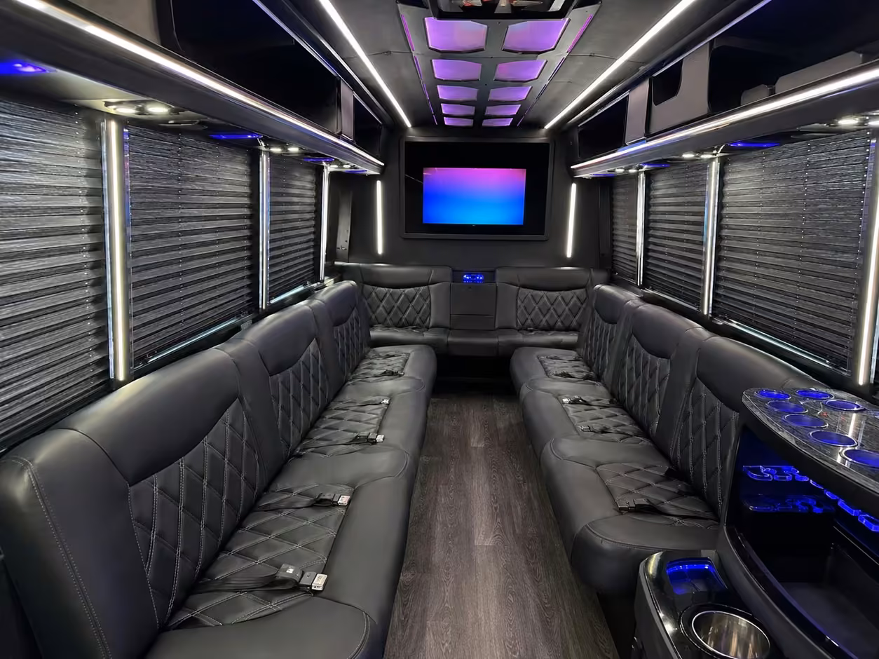 20 passenger party bus interior