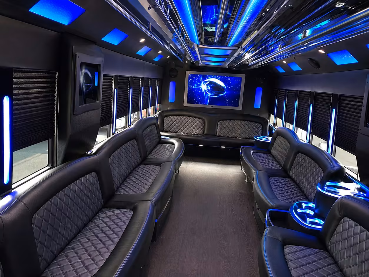 25 passenger party bus interior