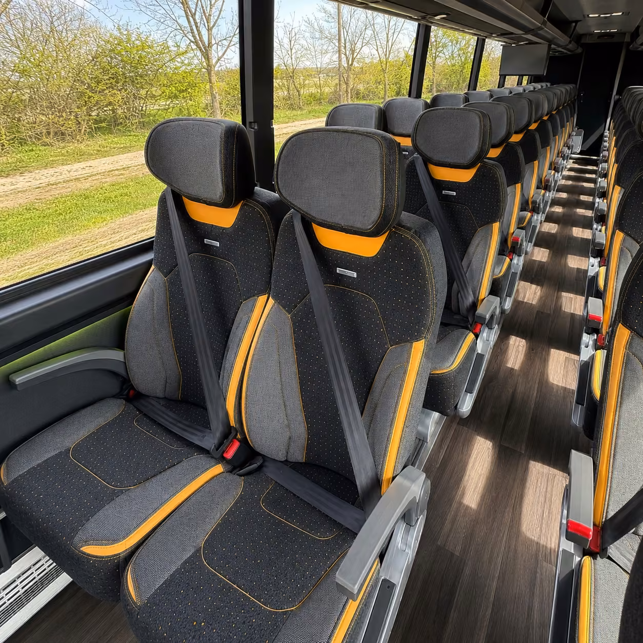 40 56 passenger charter bus inside